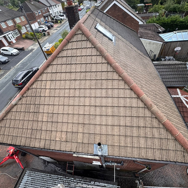 Roof cleaning result